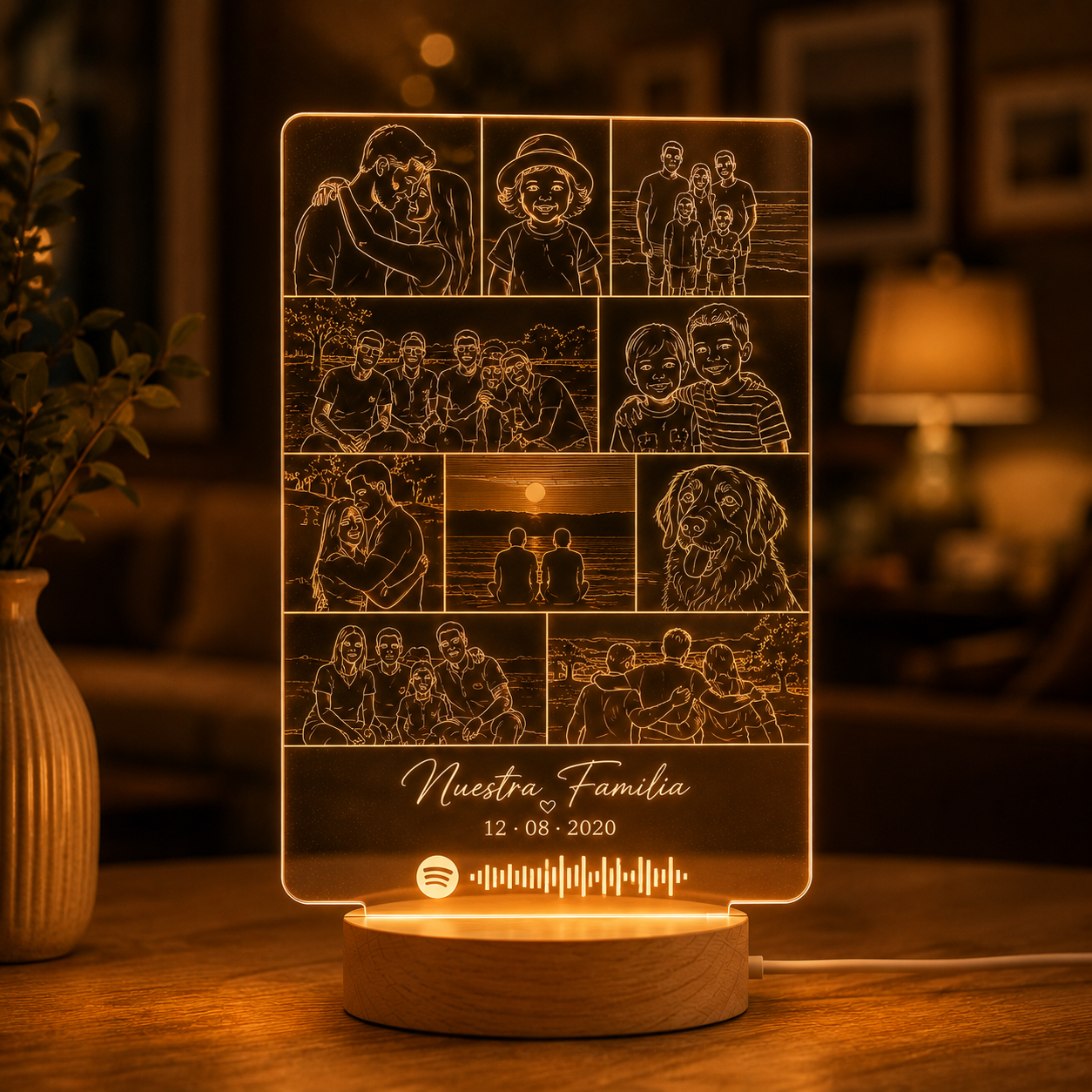 Lámpara 10 Fotos Personalizada con Spotify