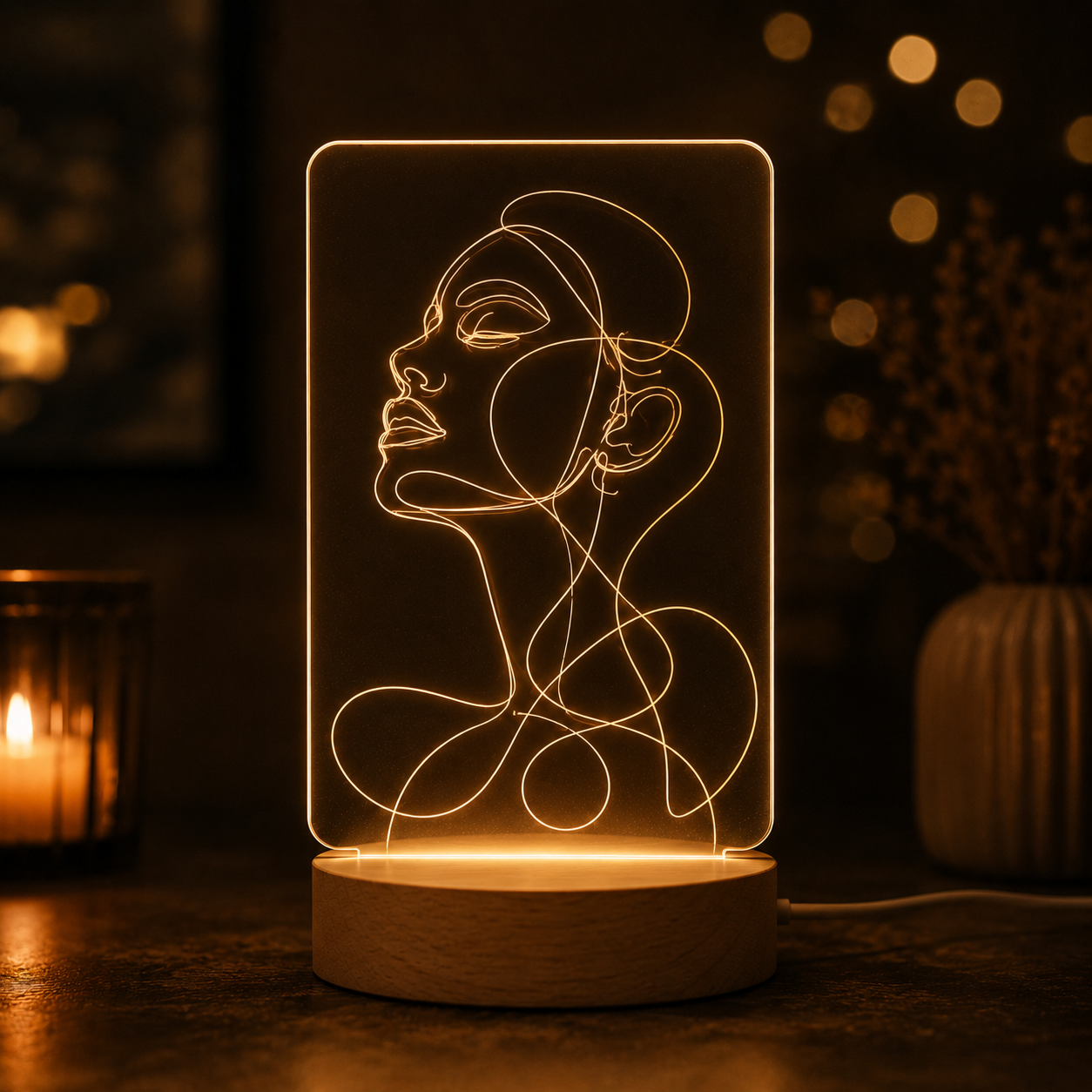 Lámpara LED Líneas Artísticas con Foto